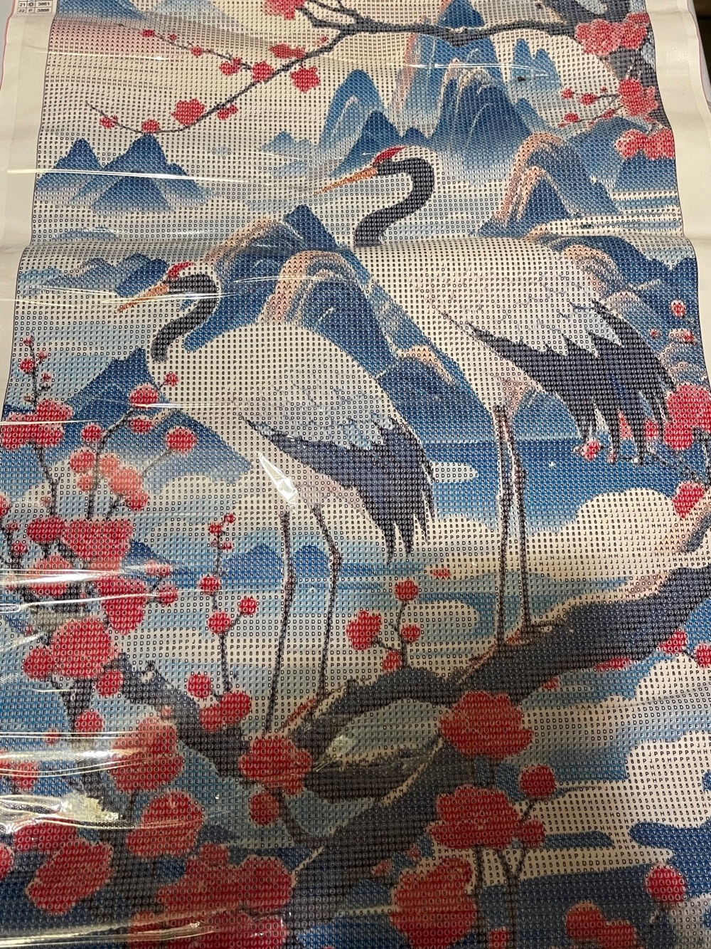Blue & Red Crane Diamond art kit